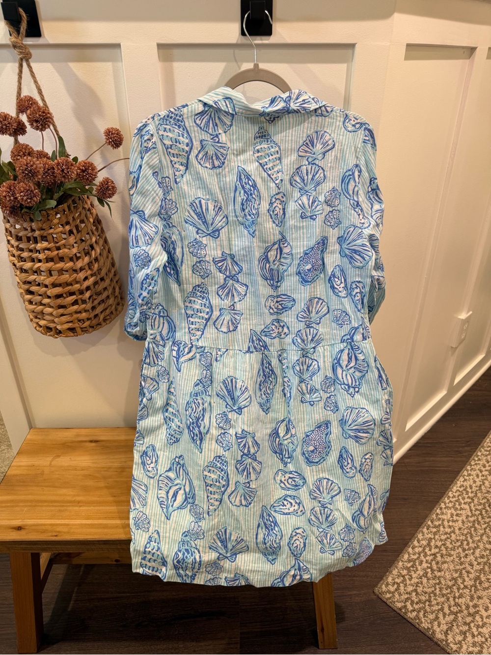 Lilly Pulitzer Blue Shell-Print Mini Dress - Picture 4 of 4